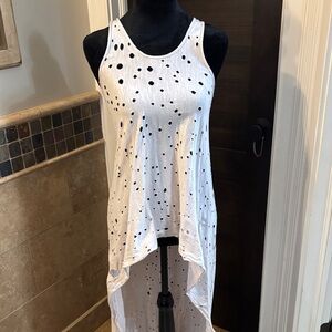 Chic White Tank with Dot holes
